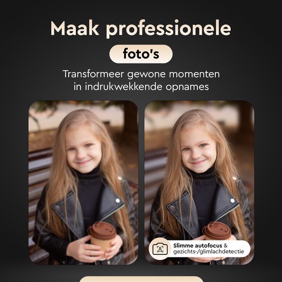 K&L Digitale Camera 4K - 64MP - Fototoestel - Compact Camera - Vlog Camera - Voor Kinderen - Inclusief 64GB - NL Software