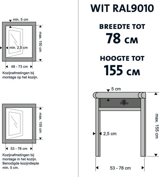Bruynzeel Rolhor raam s700 78x155 wit
