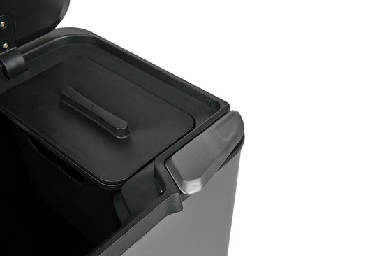 Umuzi Cleaning Push bin Prullenbak - 36 liter - Metaalgrijs - 48 x 38 x 54,5 cm