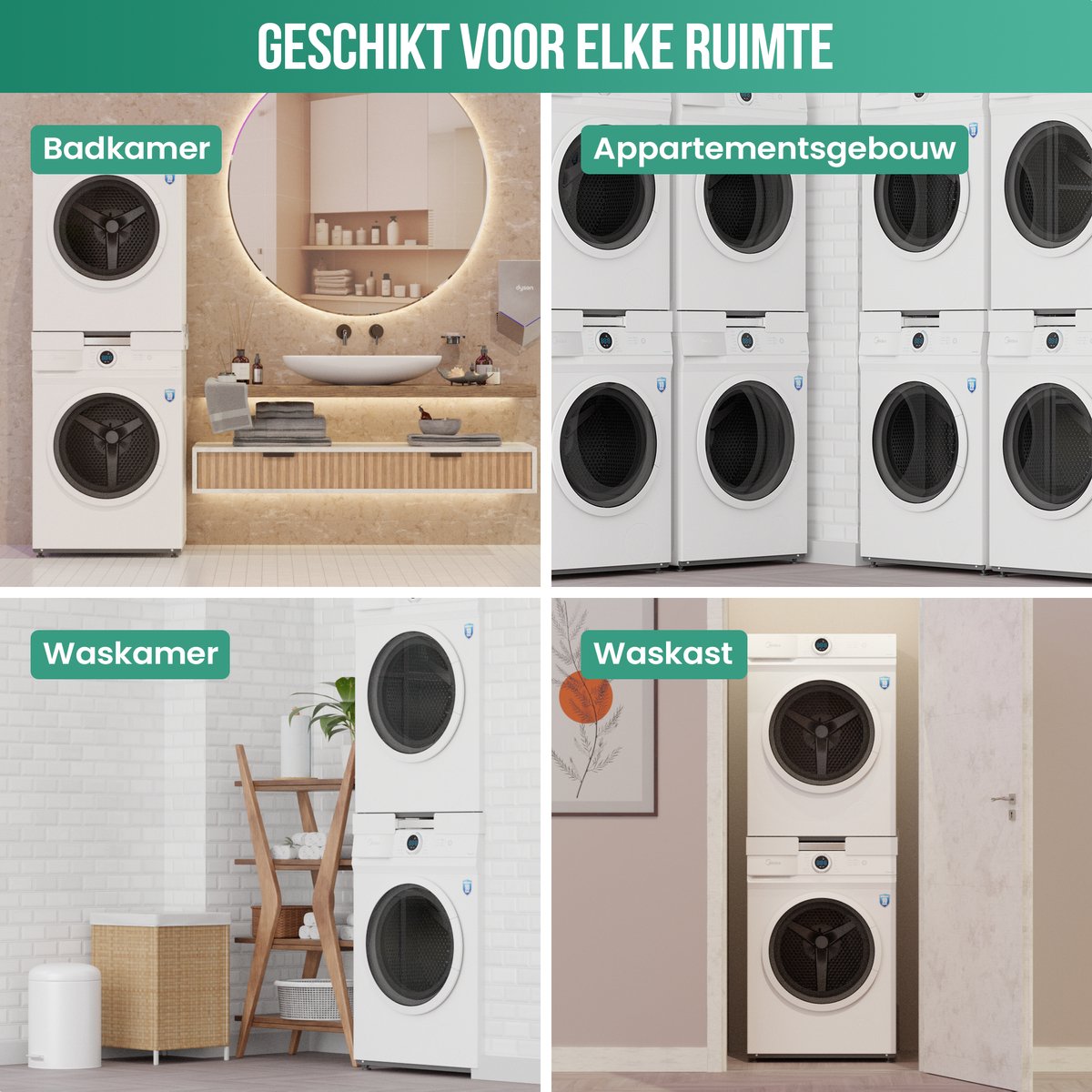 Avalo Tussenstuk Wasmachine Droger – Stapelkit Wasmachine Droger - Tussenkader - Universeel Verstelbaar