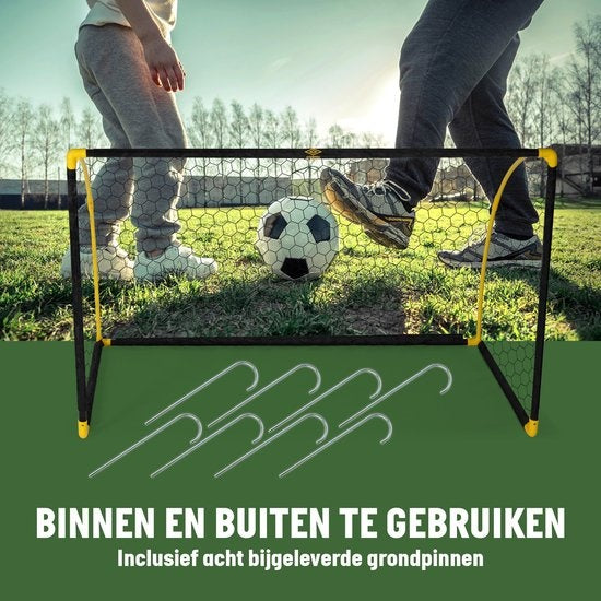 Umbro Voetbaldoel - Voetbal Goal 180 x 91 x 120 cm - Voetbalgoal Groot - Buitenspeelgoed voor Kinderen en Volwassenen - Opvouwbaar en Snelle Montage - Voetbal Training Doel - Zwart/ Geel