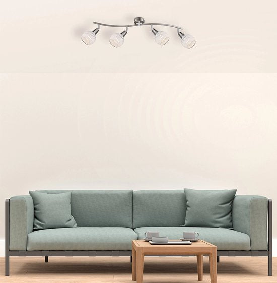 Spotserie Globo Elliot XL - Nikkel mat - 4 lichts