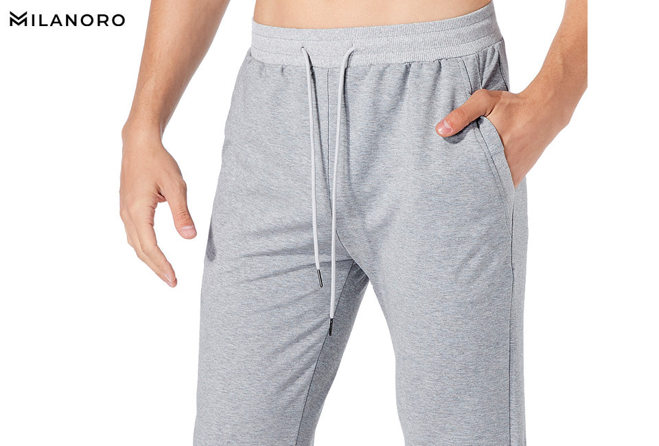 Milanoro Comfortabele en ultrazachte joggingbroeken - 2 pack - Zwart & Lichtgrijs - Maat XL