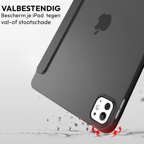 Tablet hoes geschikt voor iPad Pro 11 inch hoes (2024) - M4 - Smart Cover - Zwart
