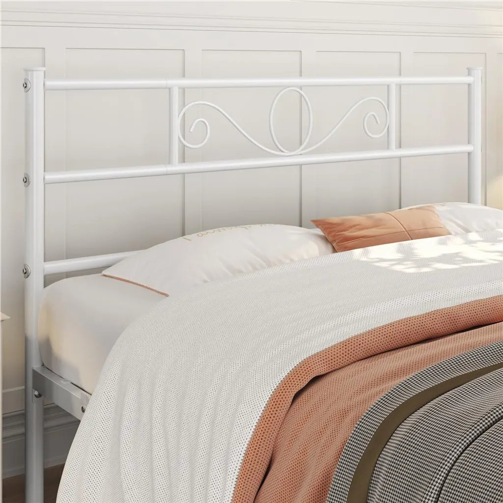 Yaheetech Metalen Bedframe 160 x 200 cm - Wit - Tweepersoonsbed met Lattenbodem