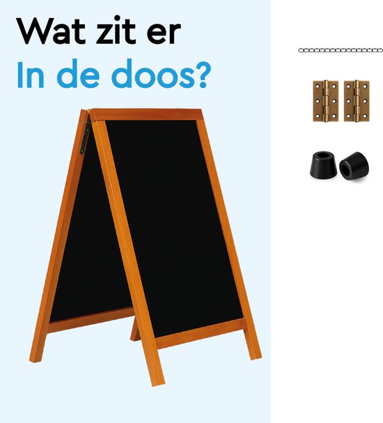 BRASQ Krijtstoepbord Mahonie - 70x130 CM - Krijtbord - Reclamebord - Stoepbord - Dubbelzijdig - voor Binnen en Buiten - Horeca