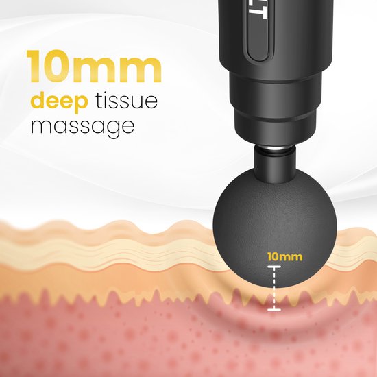 Revolt - Mini Massage Gun - Inclusief 5 Opzetstukken - Inclusief Adapter - 6 Snelheidsstanden - Spierherstel & Spierontspanning