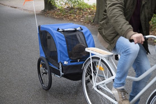 Bicycle Gear Hondenfietskar - <40 kg - Opvouwbaar - incl Regenhoes - Blauw - 75x52x65cm
