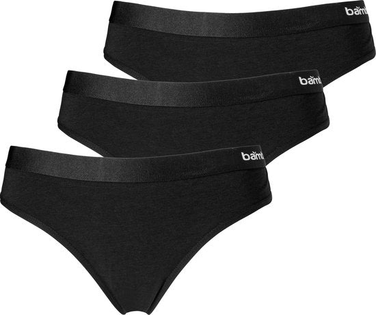 Apollo Dames String Zwart Bamboe 3-pack - Maat XL