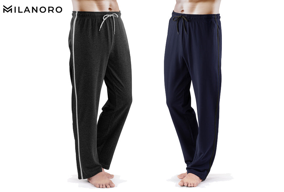 Milanoro 2pk Loungewear long pants Navy - Dark Grey XL