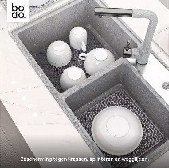 Bodo® Gootsteenmat - Vierkant - Onderzetter - Beige - 34.5 x 34.5 cm