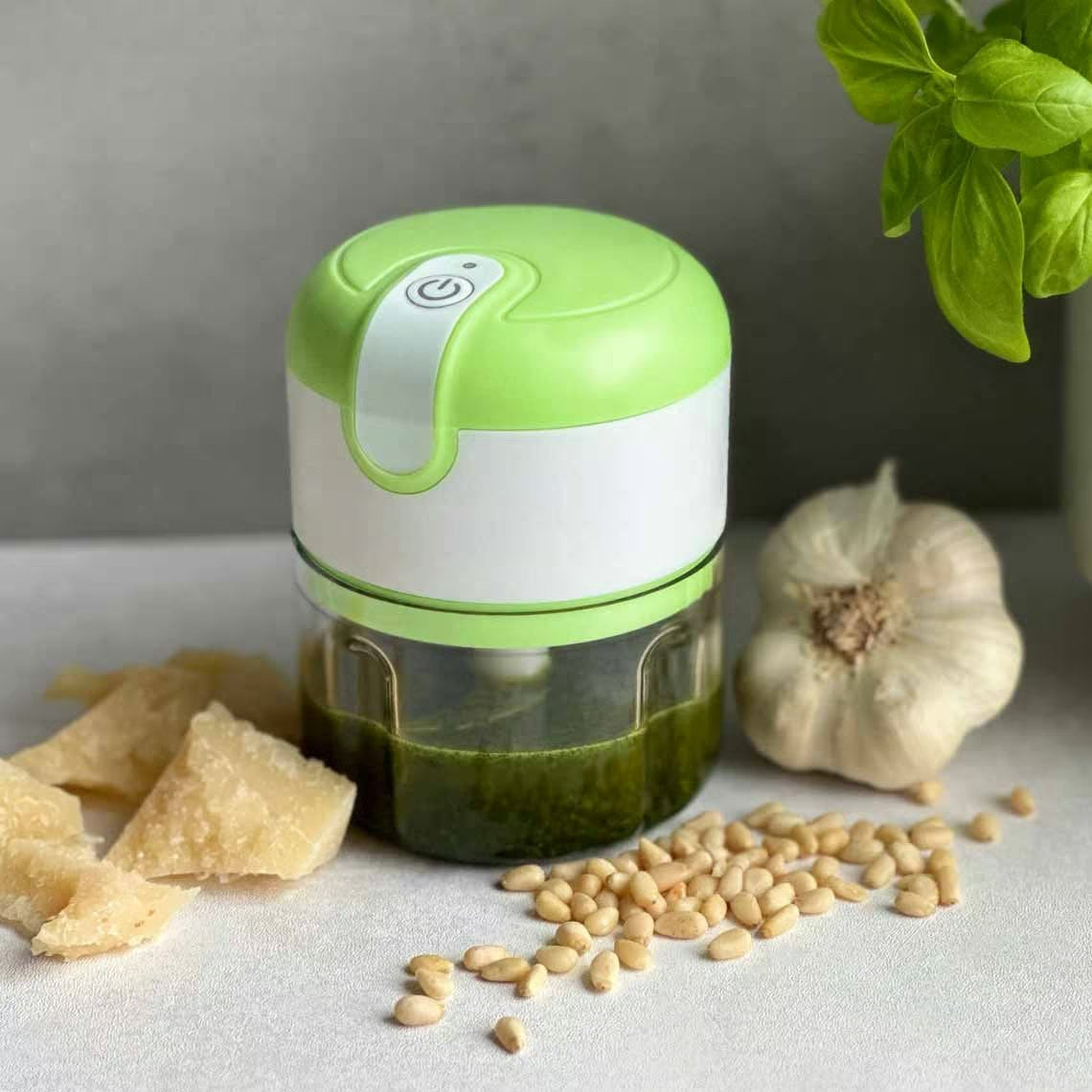 Livington 3 Seconds Chopper - Compact Ontwerp - Krachtige RVS Messen - Oplaadbaar via USB - Eenvoudige Eenhandige Bediening