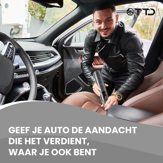 TTD® Premium Auto Stofzuiger Draadloos en Oplaadbaar - 17.000 Pa - Kruimeldief Snoerloos - Handstofzuiger - Blazen & Zuigen - Hittebestending - Compact design - Met HEPA-filter