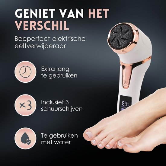 Beeperfect® Elektrische Eeltverwijderaar met Stofzuigsysteem - Voetvijl - Eeltvijl - IPX7 Waterdicht - Inclusief 6 Eeltschijven - Gratis pedicure set
