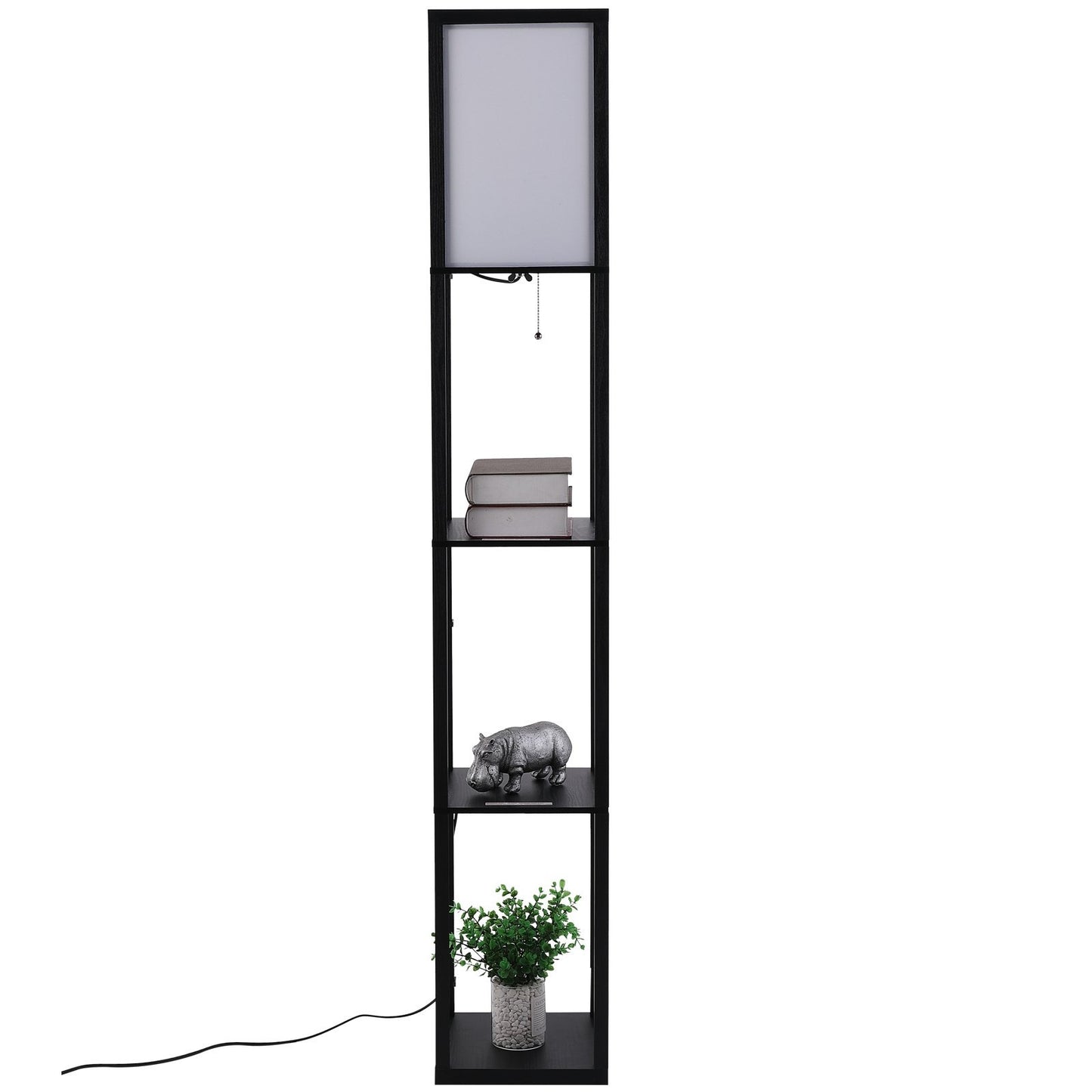 Coast Design Vloerlamp met legplanken | Houten Frame | zwart | 26 x 26 x 160 cm