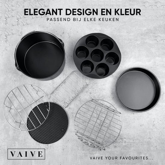 VAIVE Heteluchtfriteuse Accessoires Set - Geschikt voor alle Airfryer XL en XXL - ⌀ 20 cm