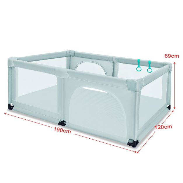 Babybox – Met 50 Speelballen & 2 Deuren – 120 x 190 cm – Blauw