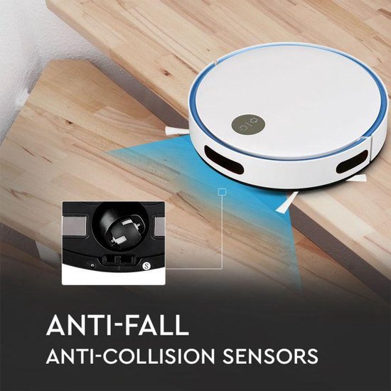V-tac VT-5522 Robotstofzuiger - Wit met blauw - Bestuurbaar via afstandsbediening - 65dB