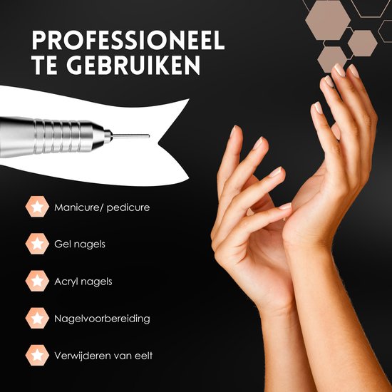 Beeperfect Nagelvijlset – Draadloos, Incl. 100 Schuurrolletjes & 25 Bitjes – 18 V – Wit/Rosegoud