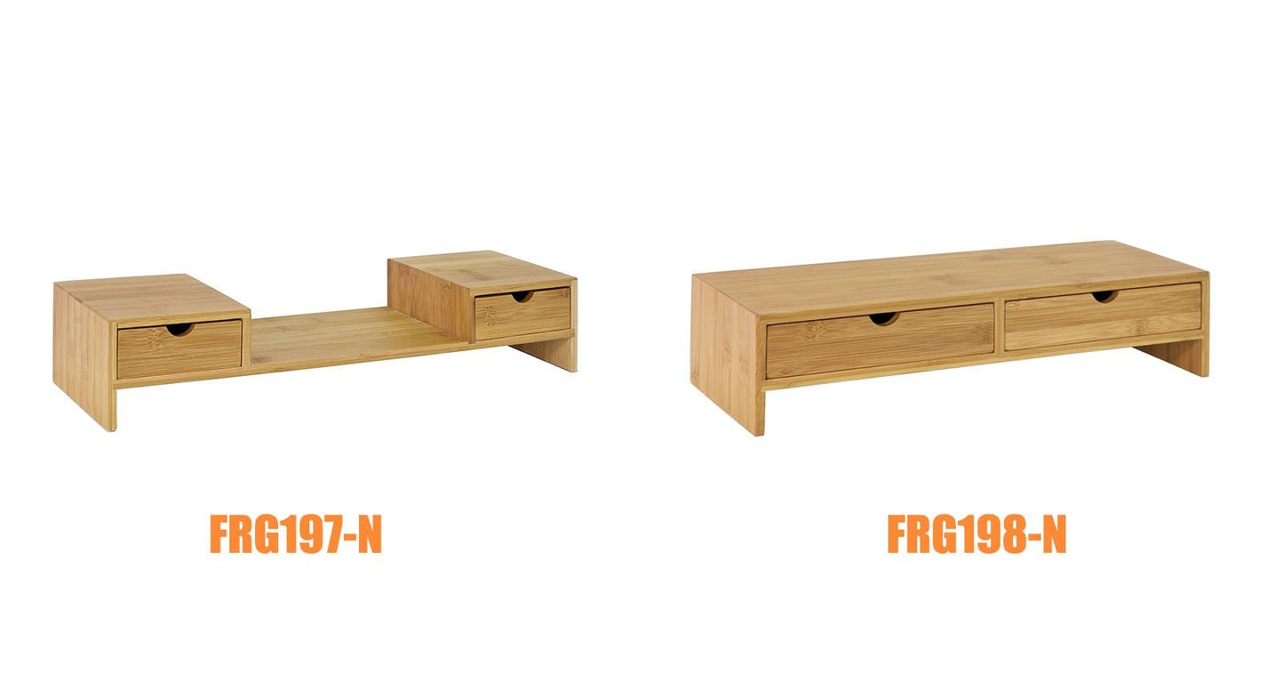 SoBuy FRG198-N Monitorstandaard - 2 Laden - 18 x 45 x 11 cm - Bamboe
