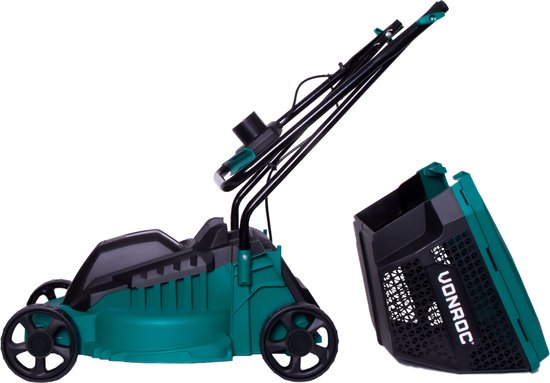 VONROC Elektrische grasmaaier – 1300W – 32cm maaibreedte – 30L opvangbak + vulindicator – Instelbare maaihoogte