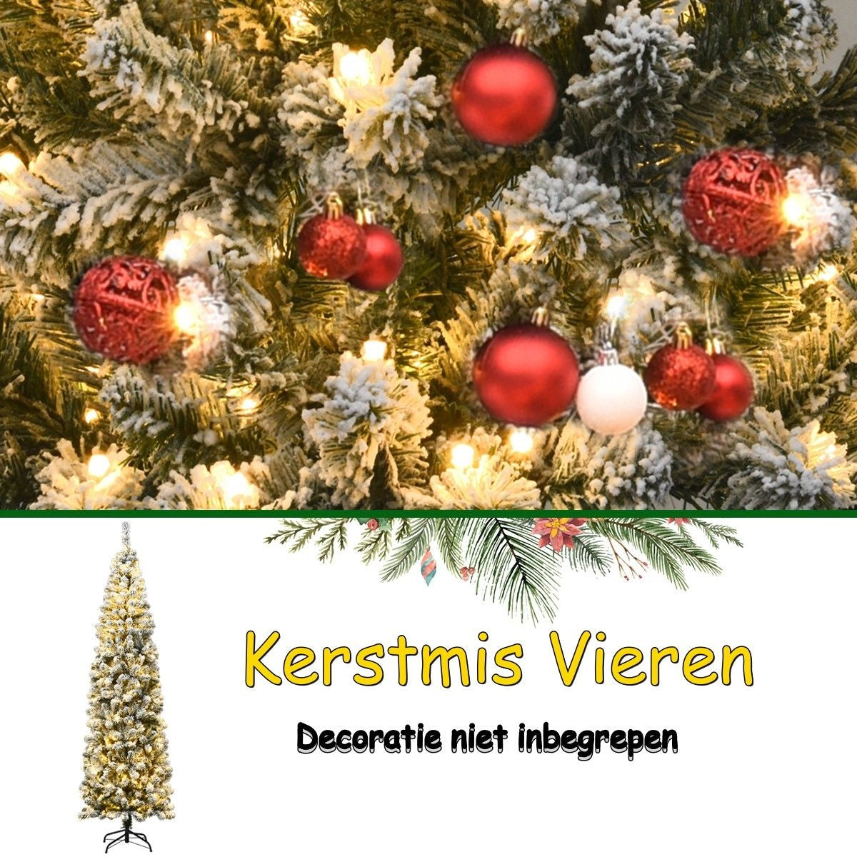 Coast Kunstkerstboom MET Sneeuw EN 350 Warm Witte LED Lampjes - 225cm