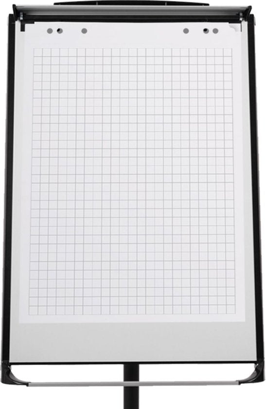 BRASQ Flipoverpapier - 65x98cm - Blanco/Ruit - 80 gram - flipover vellen - 50 vellen - Blanco vellen
