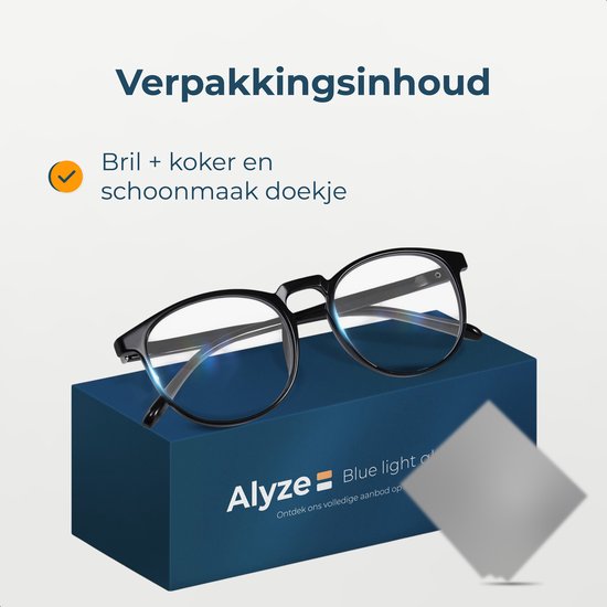 Alyze Blauw Licht Bril - Computer beeldscherm - Zonder sterkte met filter - Blue light glasses
