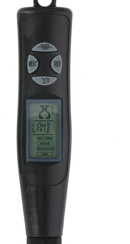 Alpina Vleesthermometer - Digitaal - Voorgeprogrammeerd - 2 Probes - RVS/ Zwart