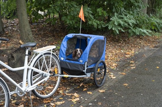 Bicycle Gear Hondenfietskar - <40 kg - Opvouwbaar - incl Regenhoes - Blauw - 75x52x65cm