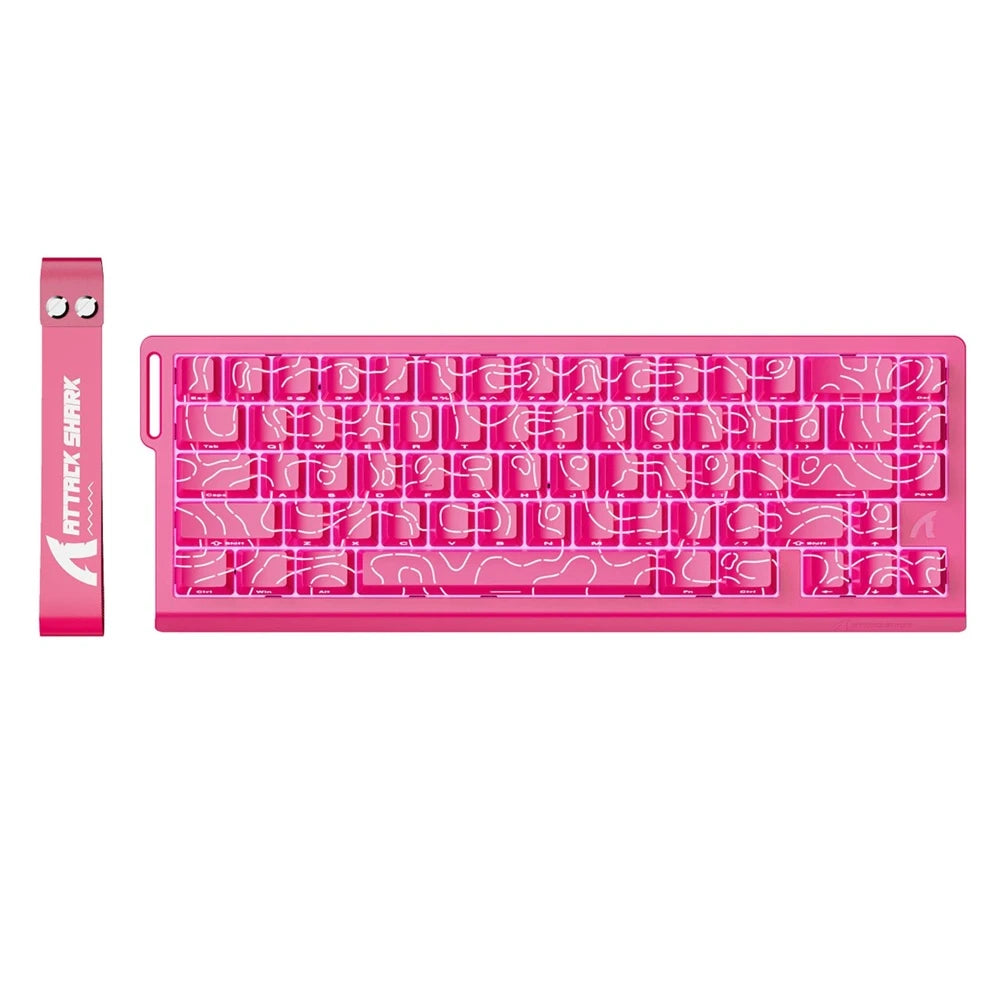 Attack Shark X68 HE Gamingtoetsenbord - 66 Toetsen - Magnetische Switches - 8000 Hz - RGB - Hot-Swappable - Roze