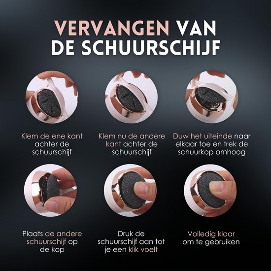 Beeperfect® Elektrische Eeltverwijderaar met Stofzuigsysteem - Voetvijl - Eeltvijl - IPX7 Waterdicht - Inclusief 6 Eeltschijven - Gratis pedicure set