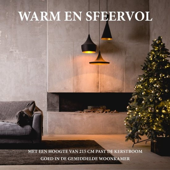 Giftsome Kunstkerstboom met Verlichting - Kerstboom 215 CM - Kunstboom met LED