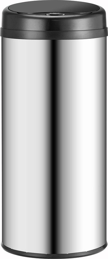 Automatische Prullenbak / Afvalemmer / Sensorprullenbak - 50 Liter - Zilver - Rond