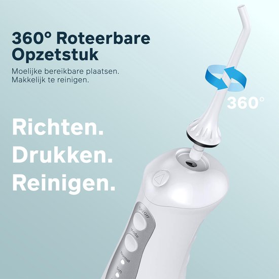 Bintoi® iSonic F500 - Waterflosser Opzetstukjes - Jet Tips - Vervangingsset voor Flosapparaat - 4 Stuks - Wit