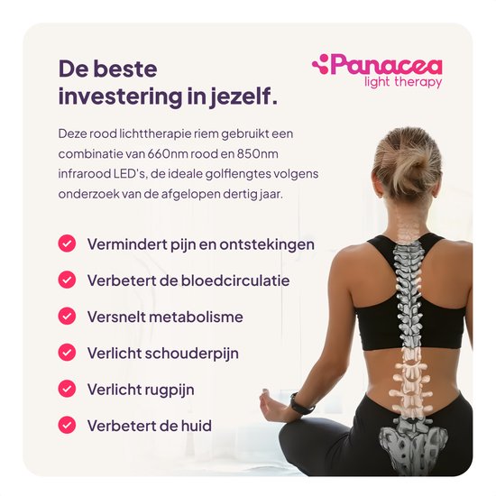 TheraFlex Infraroodlamp Infrarood Riem Rugband Rood Licht Therapie - Spieren & Gewrichten - Onder Rugpijn