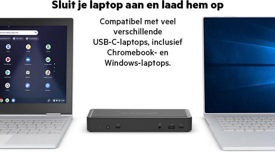 Belkin USB-C Triple Display Dock MST- 14-poorts USB-C-dockingstation, 65 W Power Delivery, 4K-display, 2x HDMI, 2x DisplayPort, 3x USB-C, 5x USB-A en 1x Gigabit Ethernet, USB-C-dock voor Chromebook, Windows PC’s, XP’s en meer