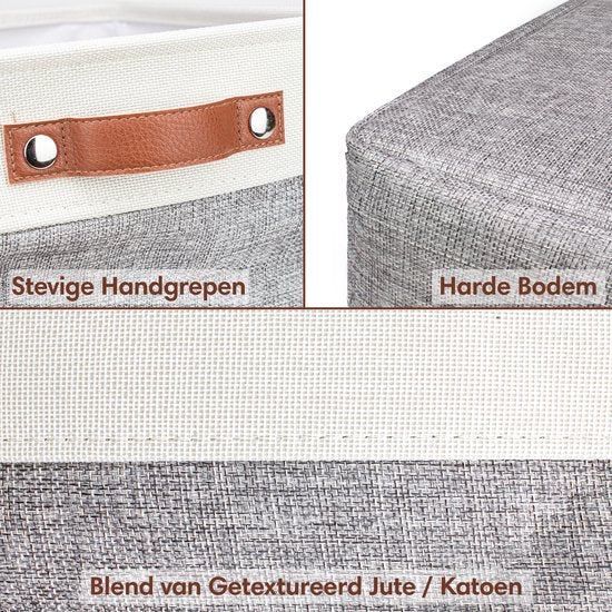 Tranquil Abode Opvouwbare Opbergmand - Set van 3 Stevige Stoffen Opbergmanden met Handgrepen