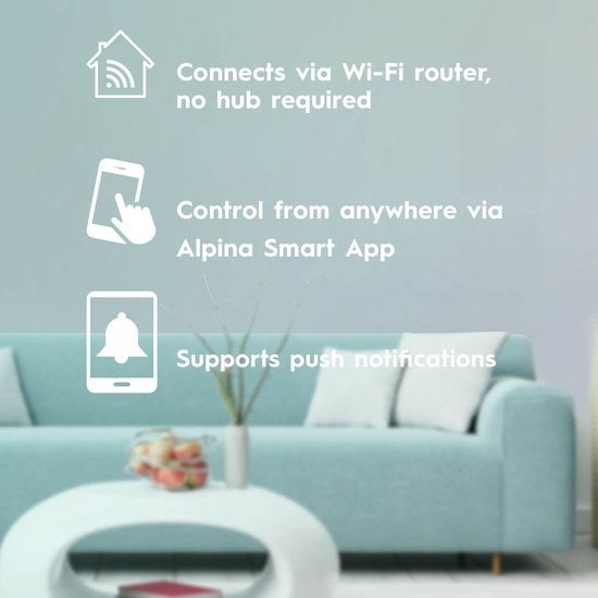 alpina Smart Home Slimme Sirene - Bewegingssensor - 90dB - 8 Geluiden - Alarm voor Binnen
