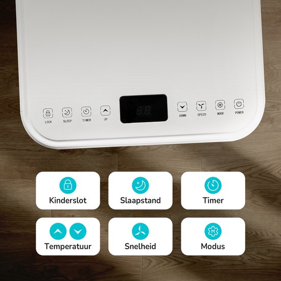 Bloomfold Mobiele Airco - 9.000 BTU - 4-in-1 - Airconditioning met Raamafdichtingskits - Slaapkamer airconditioning - Woonkamer airconditioning - tot 25m² koelen - Wifi modus & App