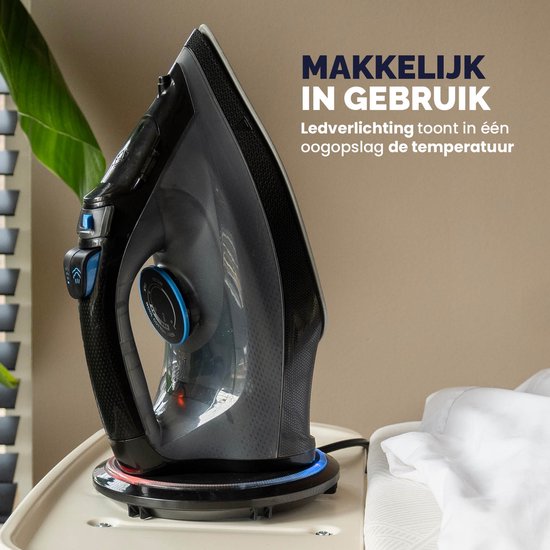 BREND BR-2232 Draadloos Stoomstrijkijzer met Oplaadbasis – Verticale Stoomfunctie, Antikalk en Zelfreinigend – Instelbare Thermostaat – 200W