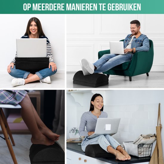 Avalo Voetensteun Bureau Stof - zwart