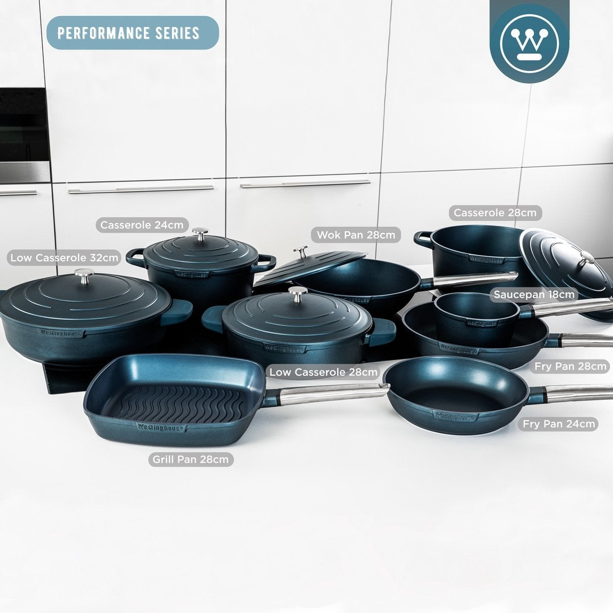 Westinghouse Performance Series Braadpan - Kookpan - Oven Geschikt - 28 cm - Blauw