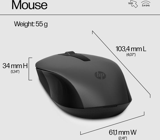 HP 330 - Draadloos Toetsenbord en Muis - Qwerty - Zwart