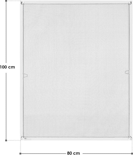 Vliegenhor / Raamhor / Hor - 80 x 100 cm - Wit - Incl. Bevestigingsmateriaal