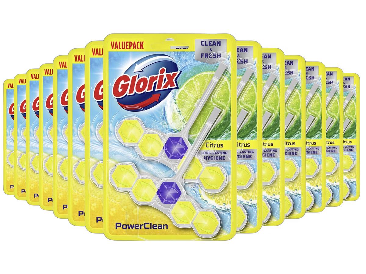Glorix Toiletblok Citroen - Frisse Geur - Set van 7 Duo Packs - 28 stuks
