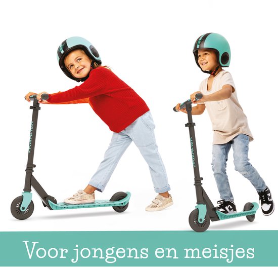 Chillafish Kinderstep jongen en meisje vanaf 5 jaar met voetrem - Blauw Groen - Step met verstelbaar stuur - Opvouwbaar en lichtgewicht met ABEC-5 wielen - Model Flexxi