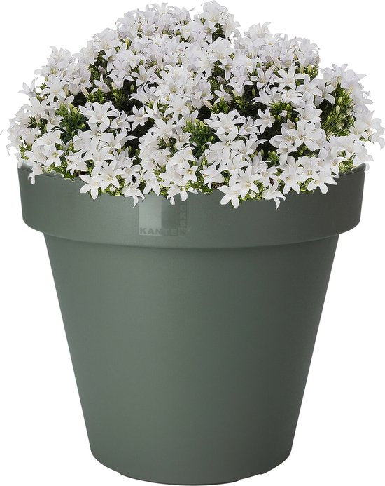 Pro Garden Bloempot - donkergroen - rond - D40 cm - kunststof - plantenpot - tuin buiten