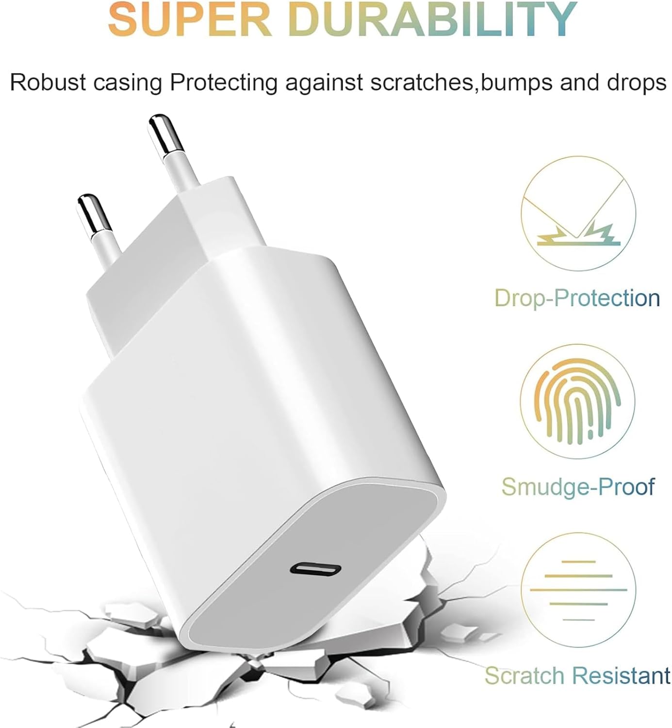 20W USB‑C Power Adapter voor Apple, USB-C Voedingsadapter Plug Snellader Lader Plug Lader voor iPhone 16 15 14 13 12 11/15 14 Pro/15 14 Pro Max/15 13 Plus /12 Pro Max/Mini, iPad, AirPods, Samsung