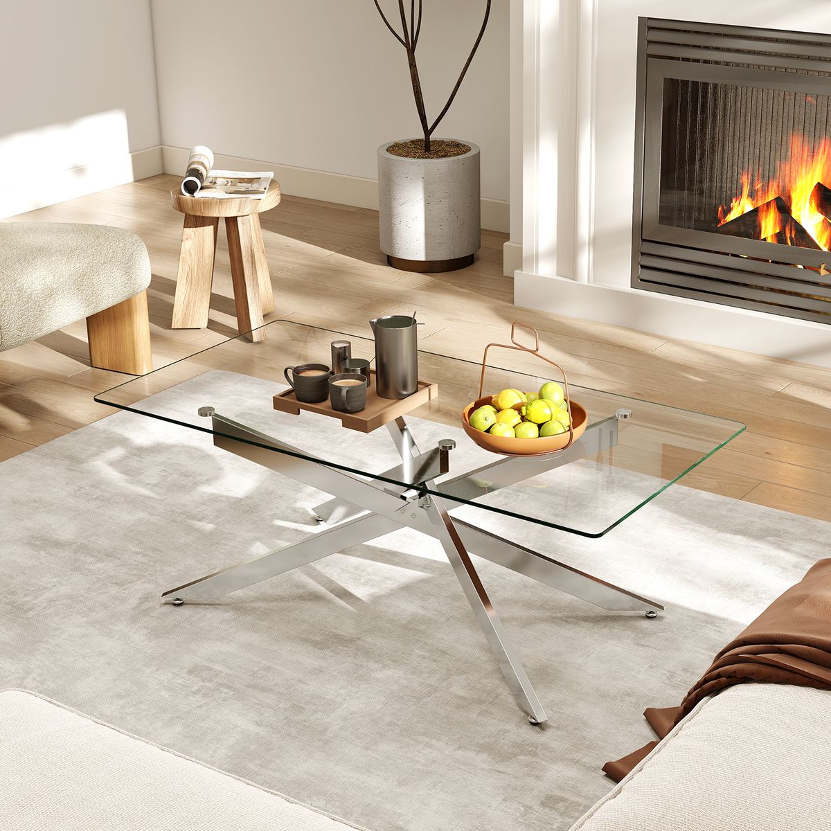 Coast Salontafel - gehard glas - modern design - silver 120 x 60 x 45,5 cm